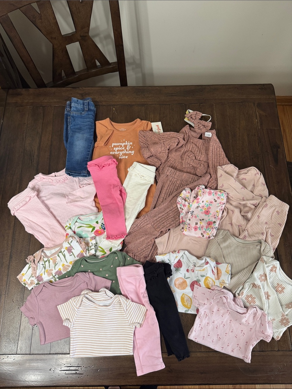 Bundle 3-6month Baby Girl Outfits and Onesies